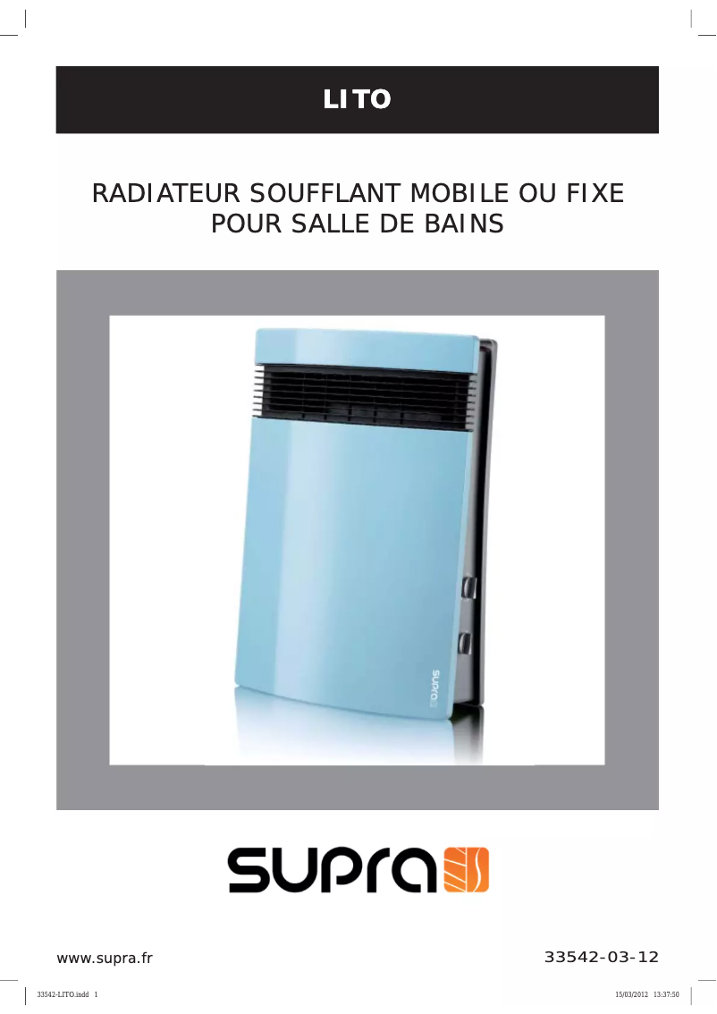 Page n°1 - Manuel utilisateur Supra LITO
