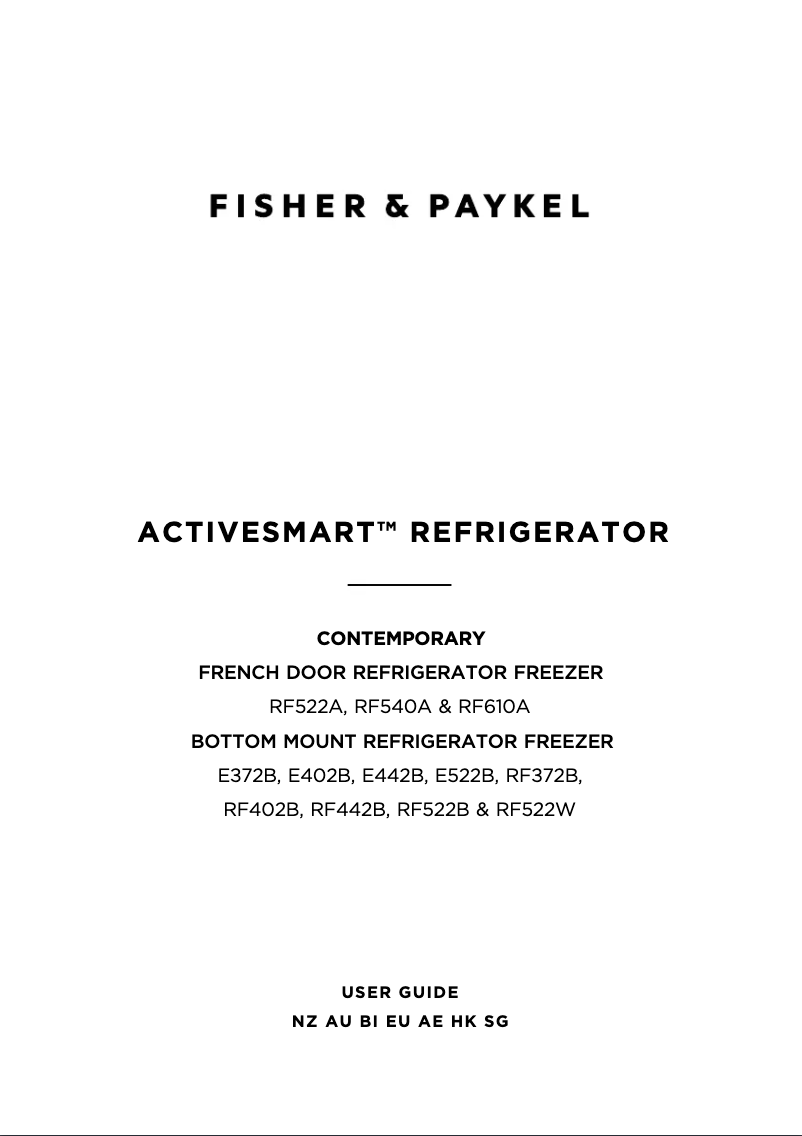 Image de la première page du manuel de l'appareil RF522BRPX7