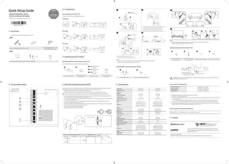 Page 1 de la notice Manuel utilisateur Samsung HG50NT670UF