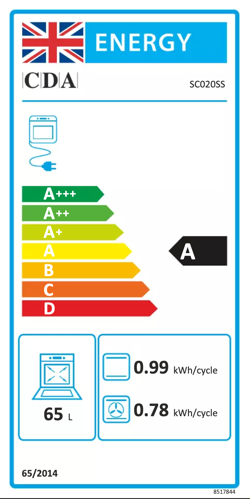 Page n°1 - Label énergétique CDA SC020SS