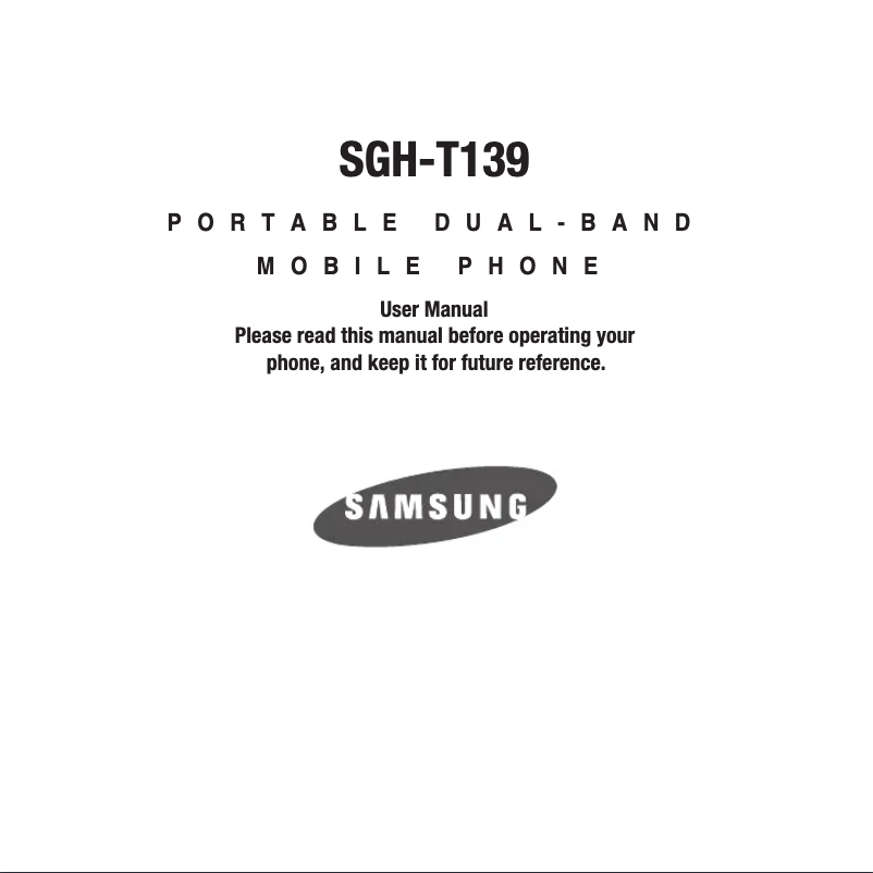 Page n°1 - Manuel utilisateur Samsung SGH-T139