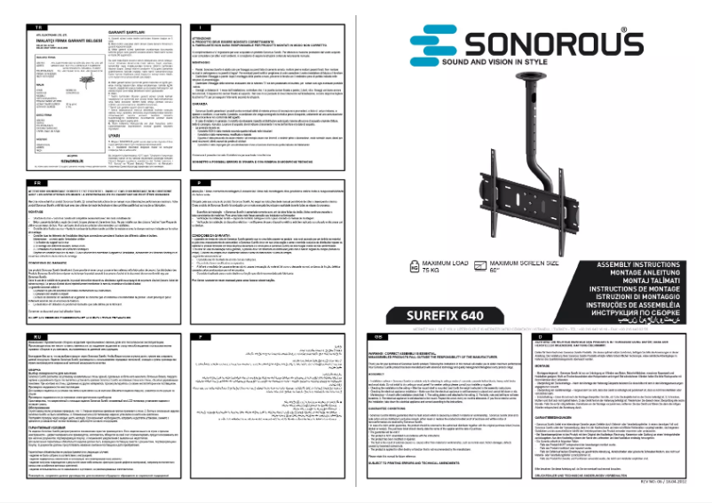 Page 1 de la notice Manuel utilisateur Sonorous Surefix 640