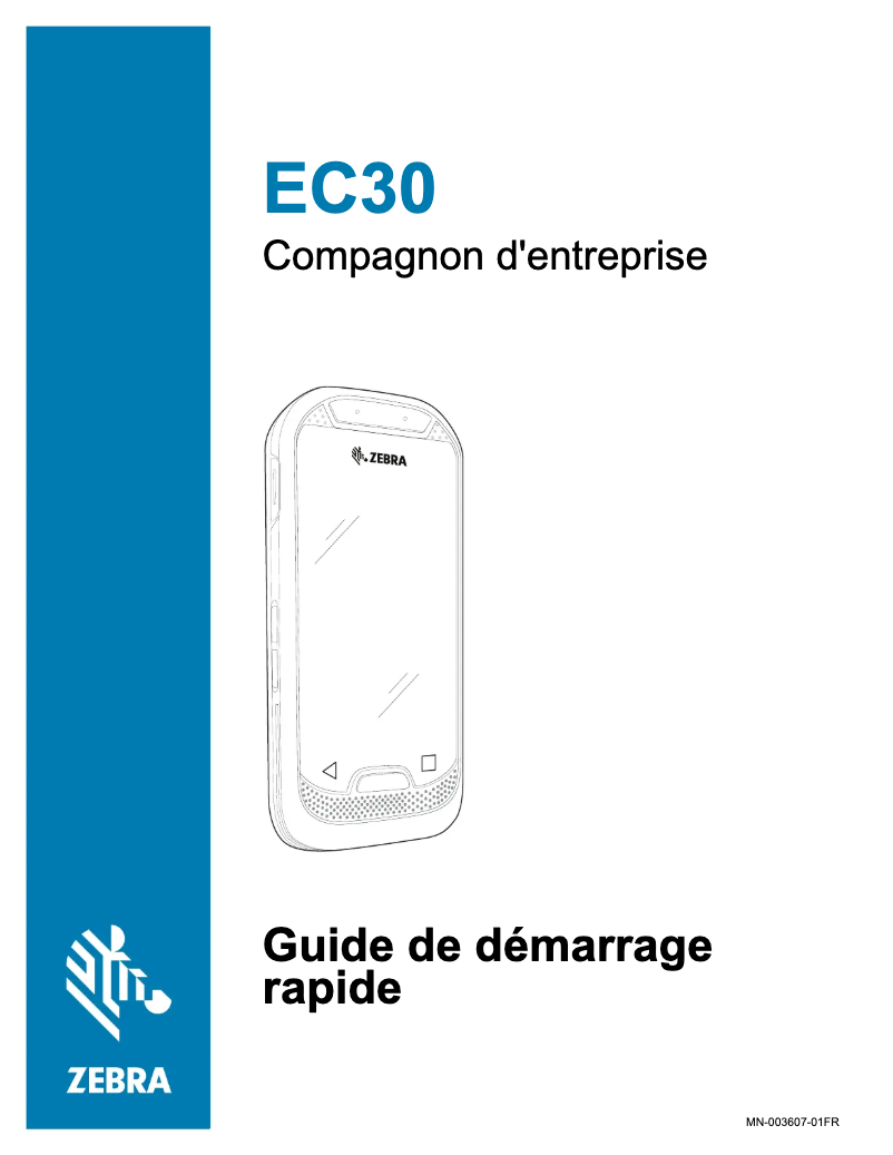 Page 1 de la notice Guide de démarrage rapide Zebra EC30