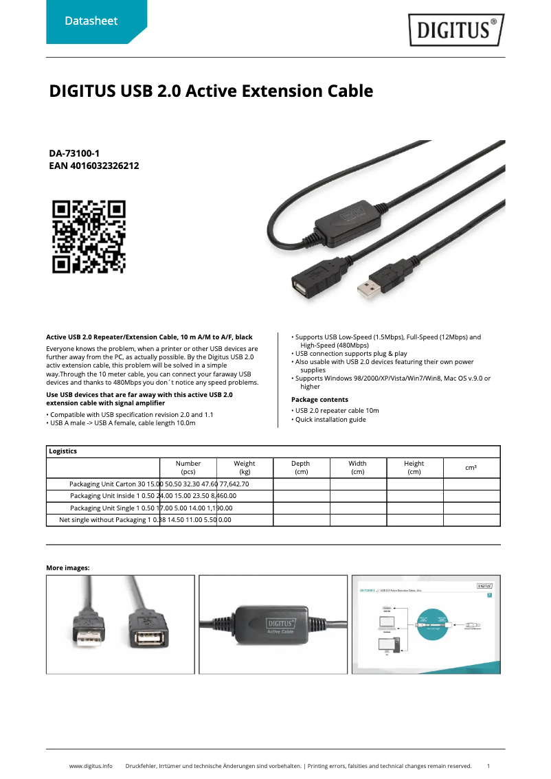 Image de la première page du manuel de l'appareil DA-73100-1