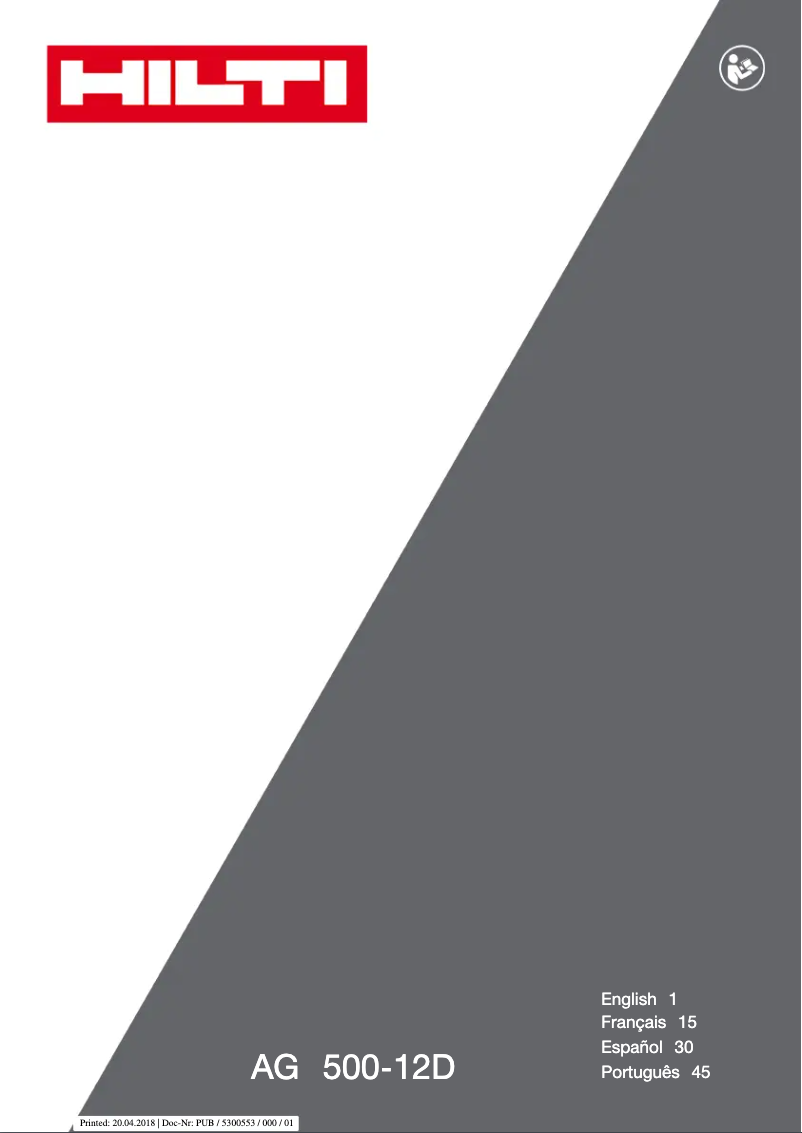 Página 1 del manual Manual de usuario Hilti AG 500-12D