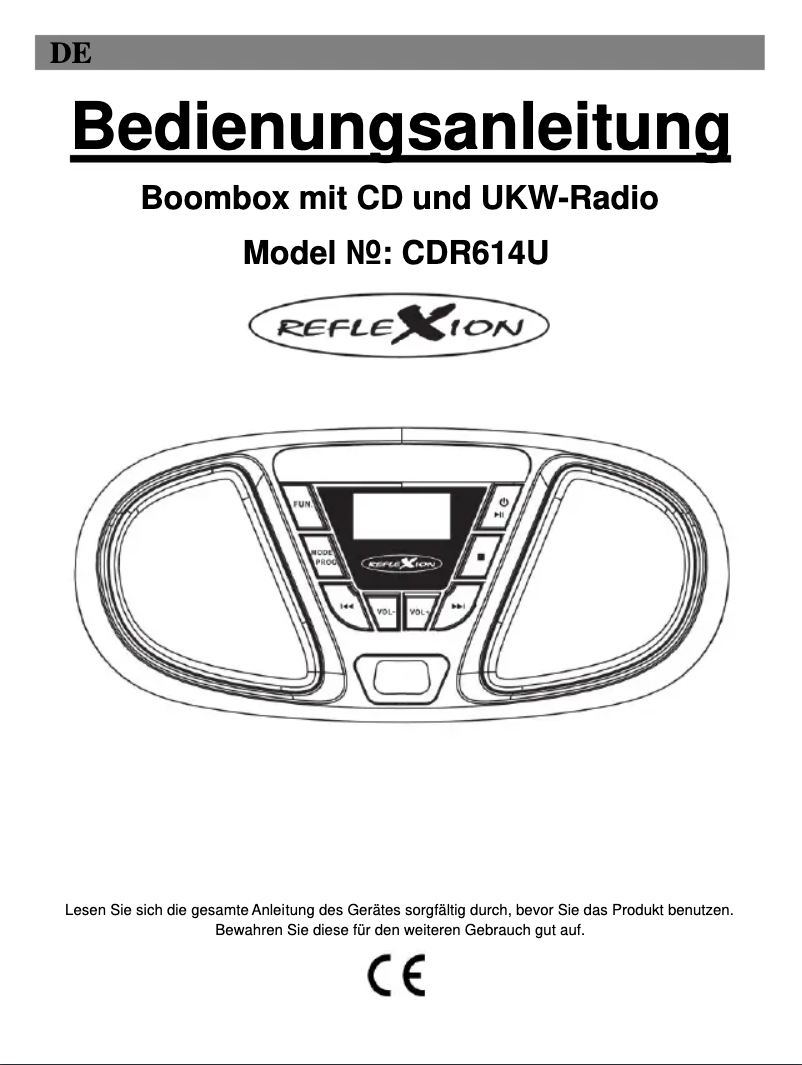 Page n°1 - Manuel utilisateur Reflexion CDR614U