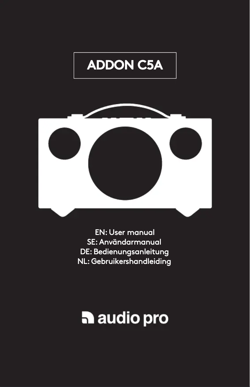 Page n°1 - Manuel utilisateur Audio Pro Addon C5A