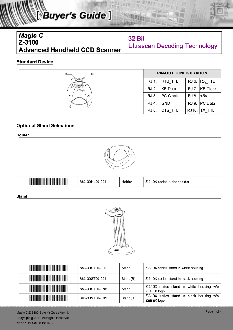 Image de la première page du manuel de l'appareil Z-3100 (U)(B)