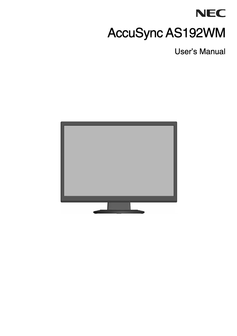 Página 1 del manual Manual de usuario NEC AccuSync AS192WM