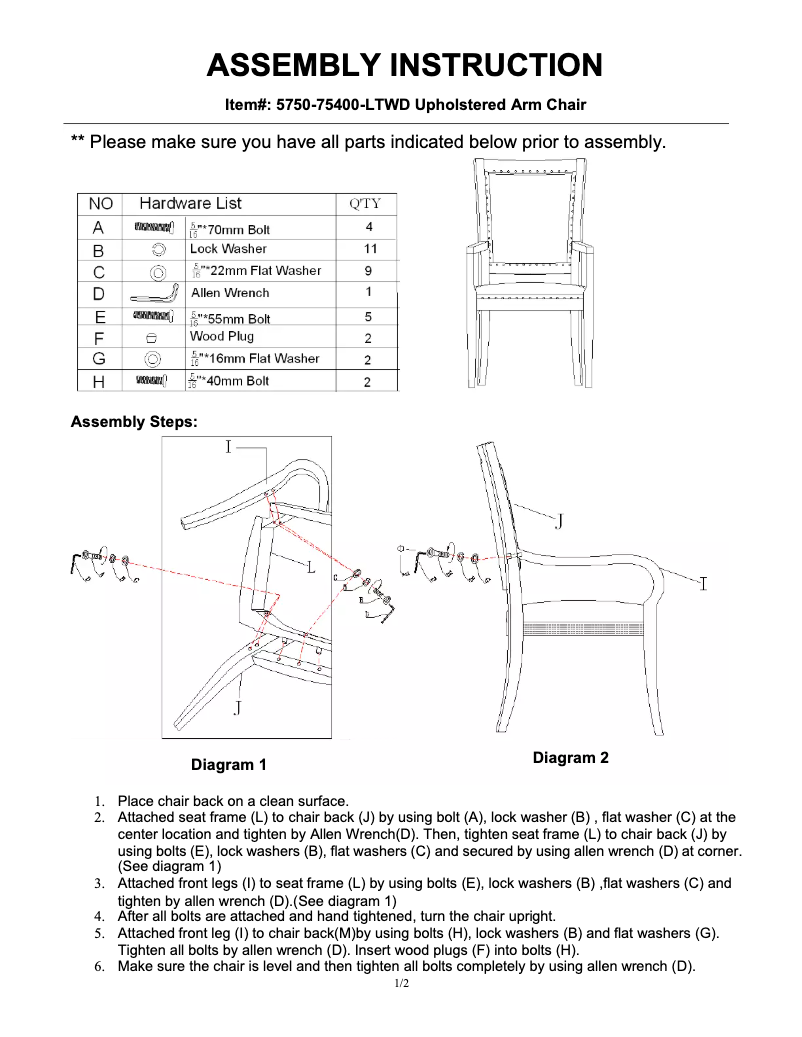 Image de la première page du manuel de l'appareil 5750-75400-LTWD