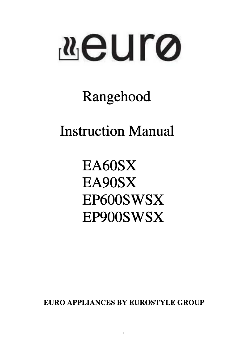 Página 1 del manual Manual de usuario Euro Appliances EP900SWSX