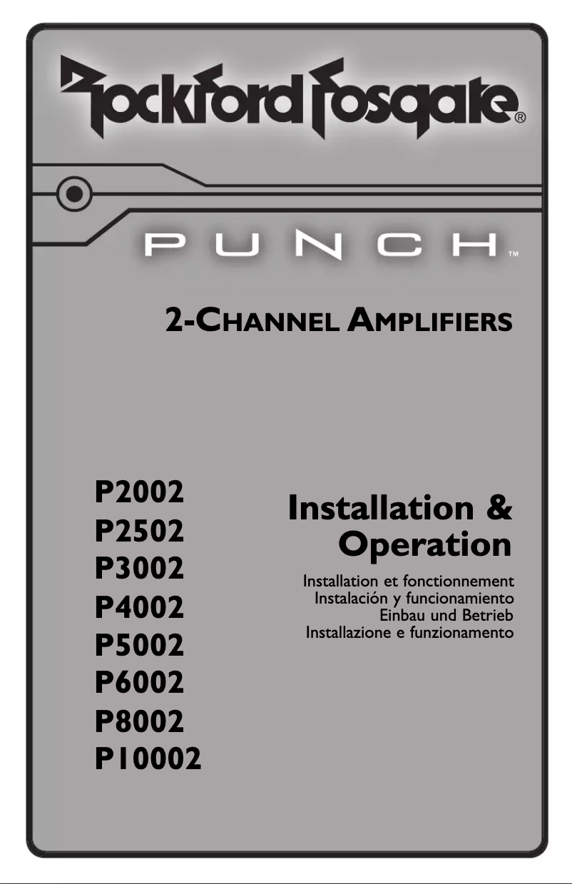 Page 1 de la notice Manuel utilisateur Rockford Fosgate Punch P8002