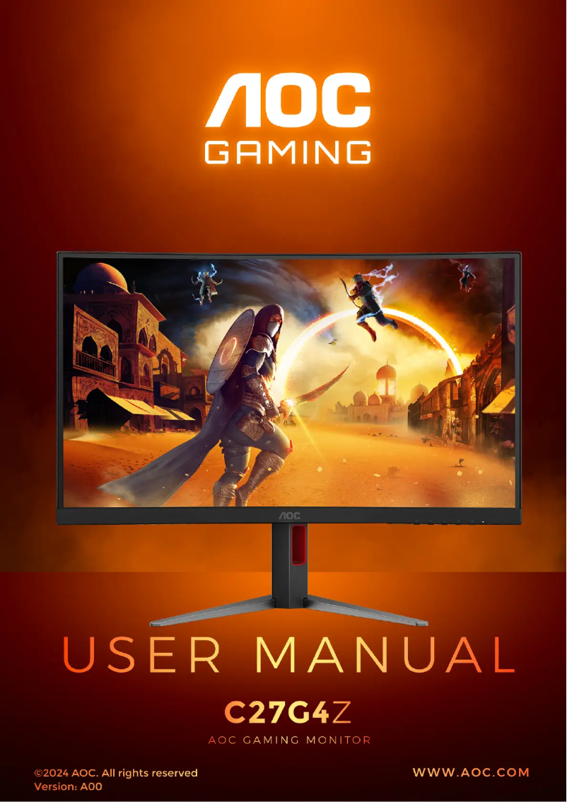 Page 1 de la notice Manuel utilisateur AOC C27G4Z