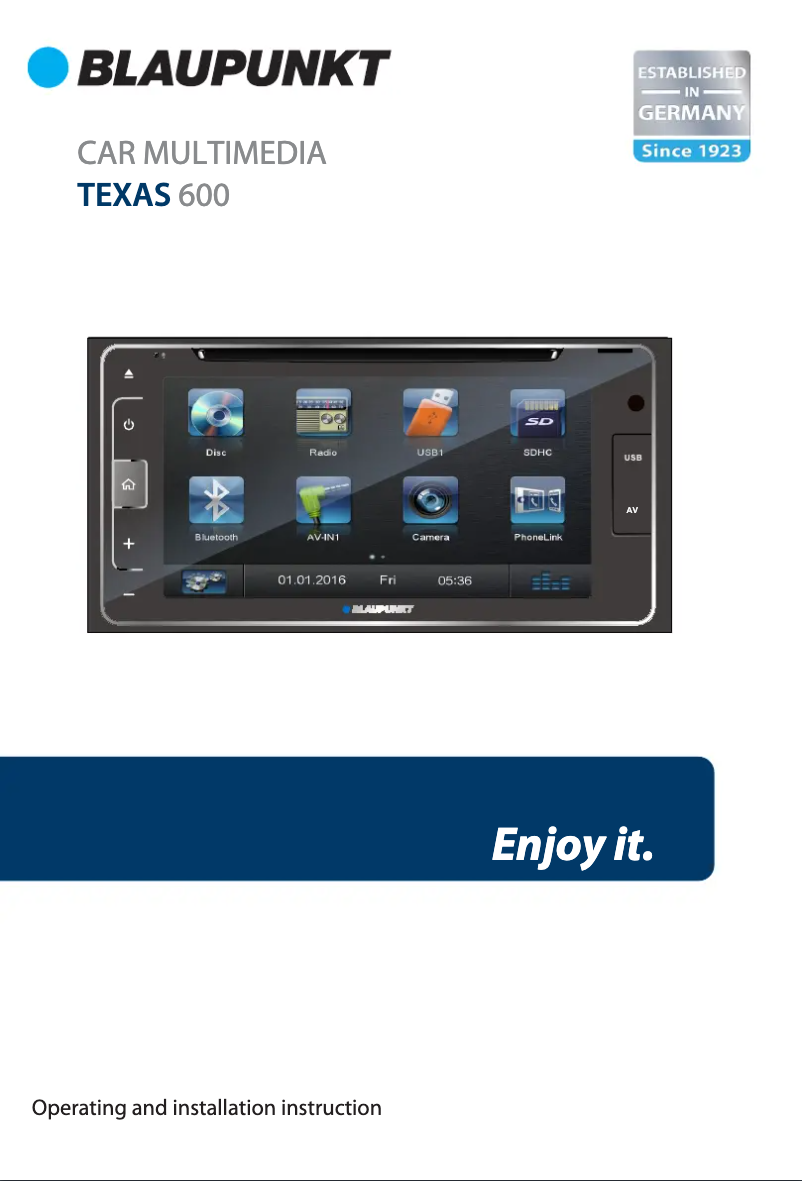 Página 1 del manual Manual de usuario Blaupunkt Texas 600