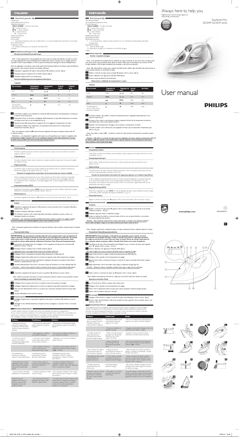 Page n°1 - Manuel utilisateur Philips EasySpeed GC2048