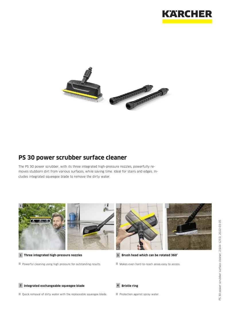 Página 1 del manual Ficha técnica Kärcher PS 30