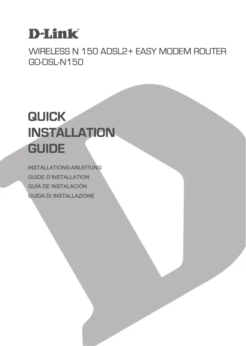 Page 1 de la notice Guide d'installation D-Link GO-DSL-N150