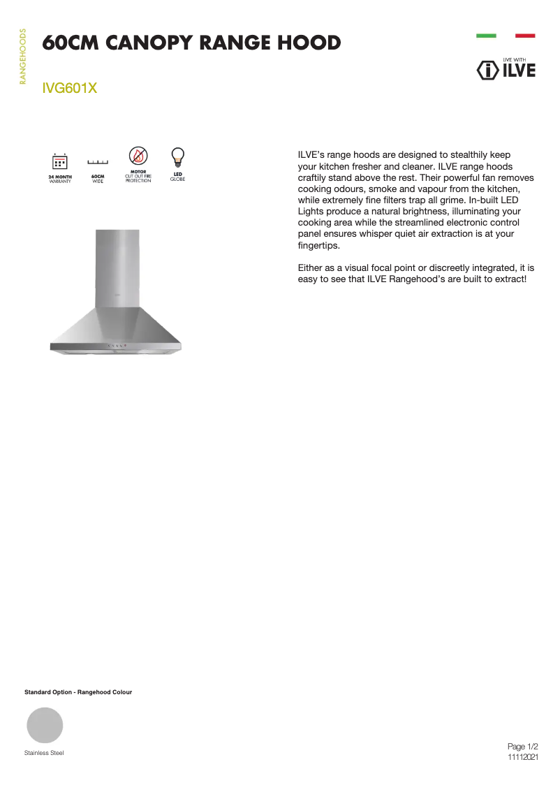 Image de la première page du manuel de l'appareil IVG601X