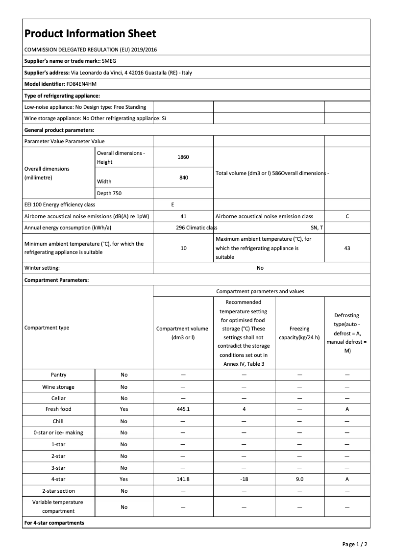 Image de la première page du manuel de l'appareil FD84EN4HM