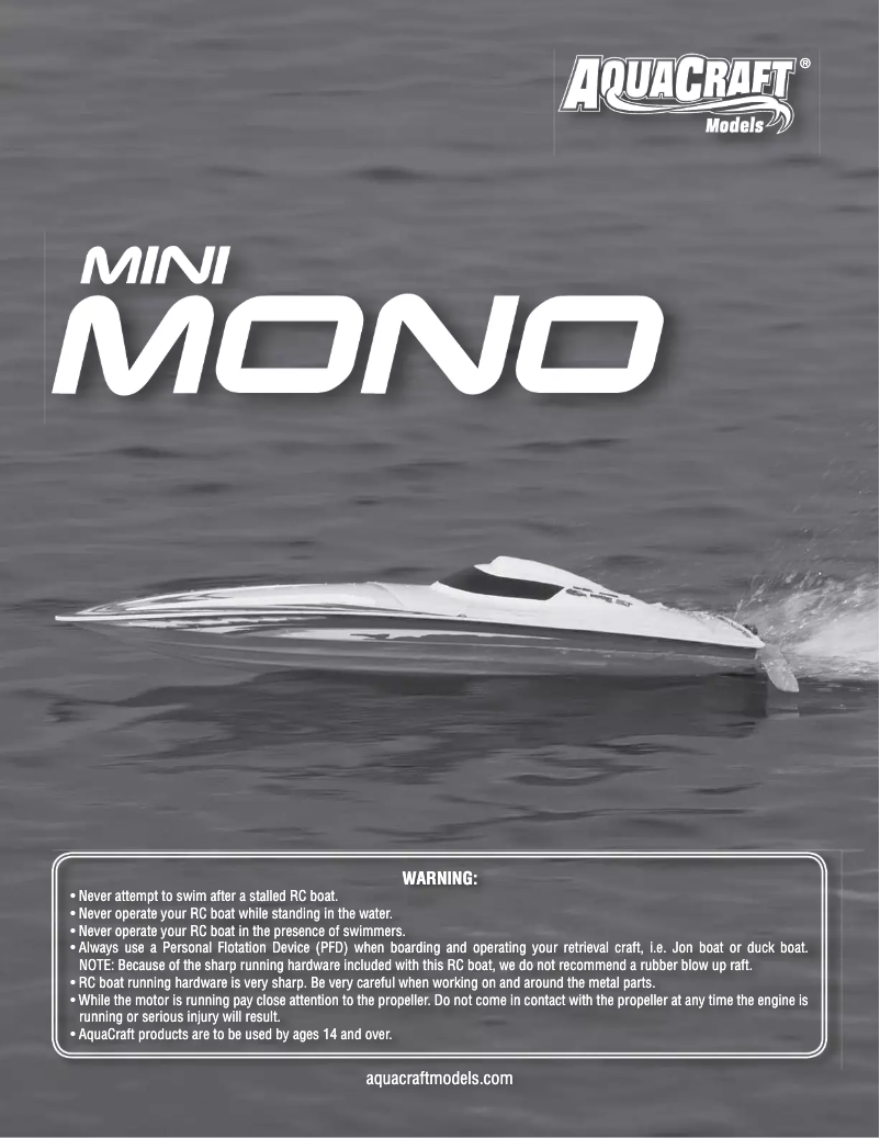 Page 1 de la notice Manuel utilisateur AquaCraft Models Minimono