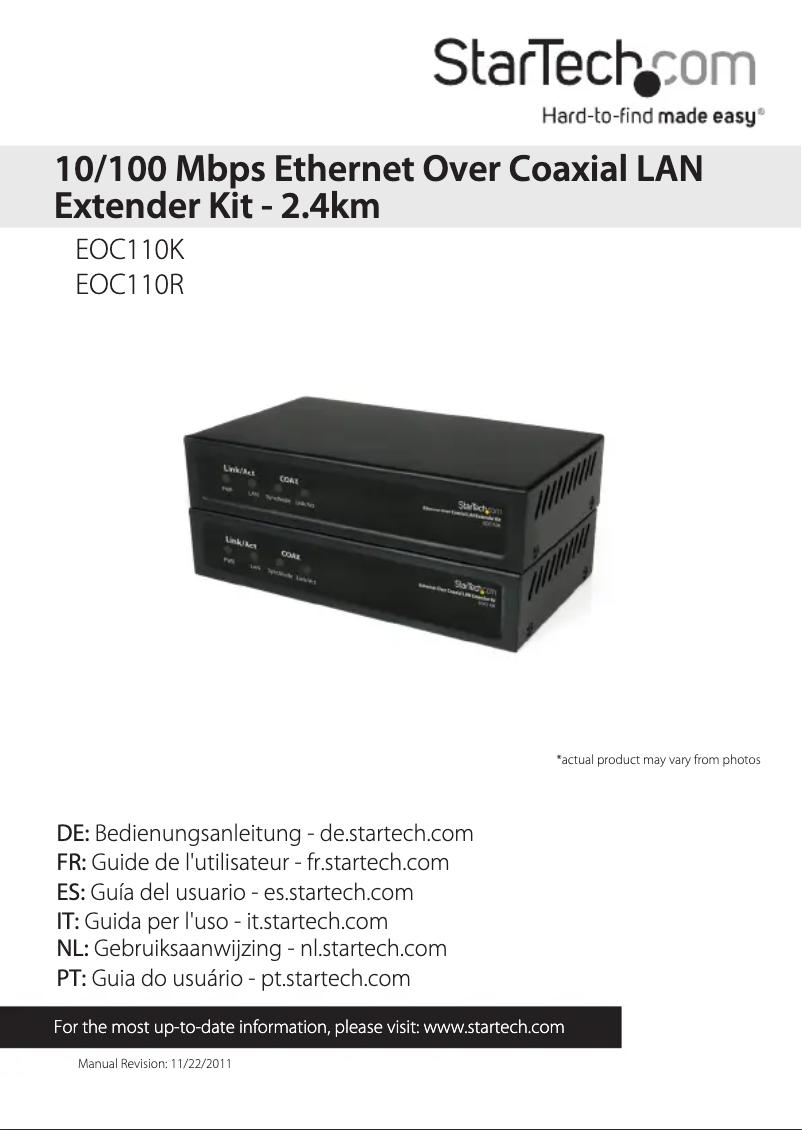 Image de la première page du manuel de l'appareil EOC110R