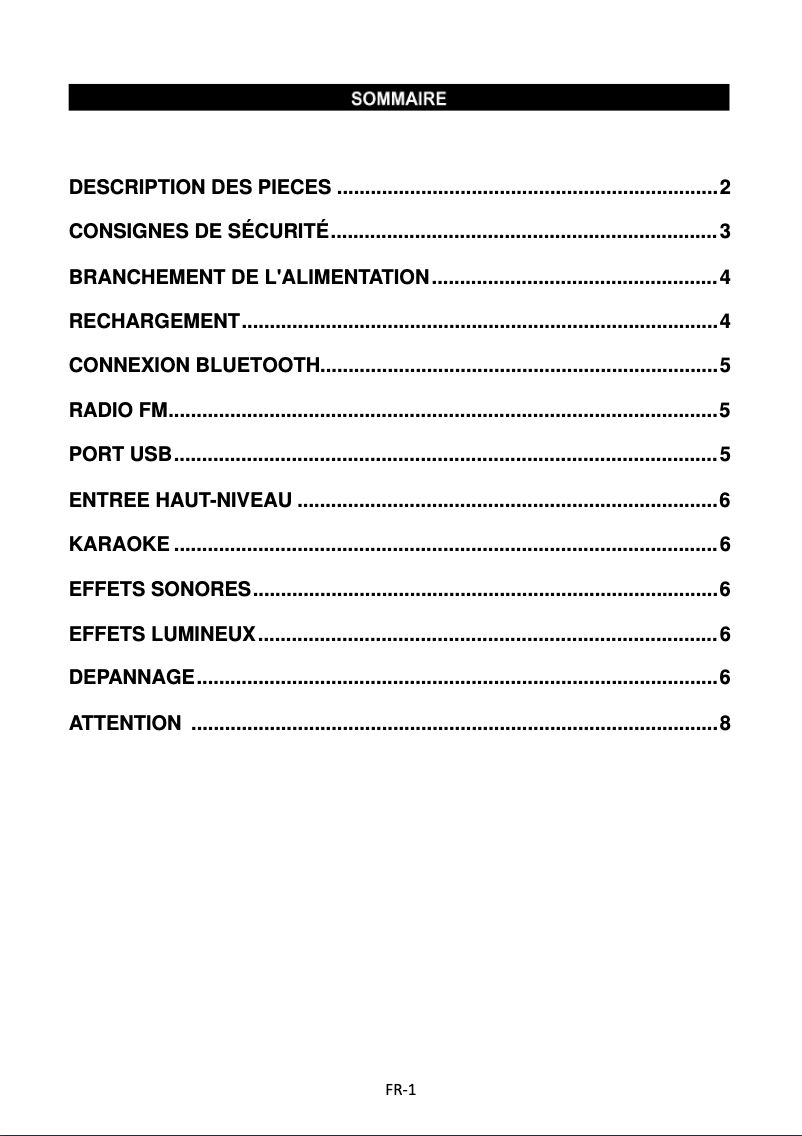 Page n°1 - Manuel utilisateur Denver TSP-205