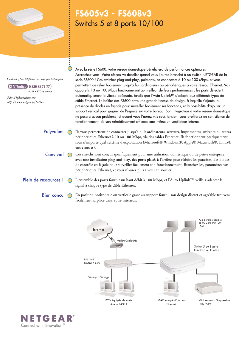 Page n°1 - Fiche technique Netgear GS608v3