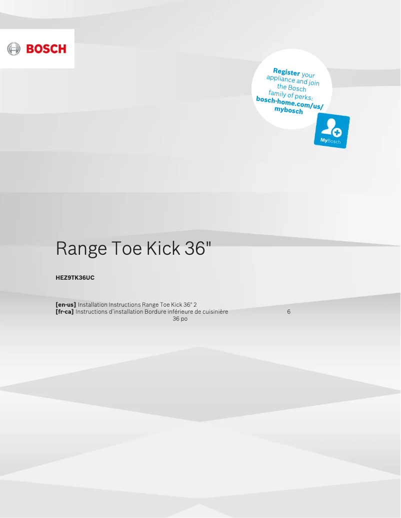 Page 1 de la notice Manuel utilisateur Bosch HEZ9TK36UC