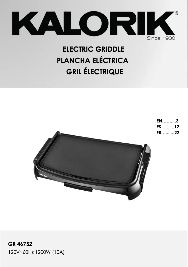 Imagen de la primera página del manual del dispositivo GR 46752