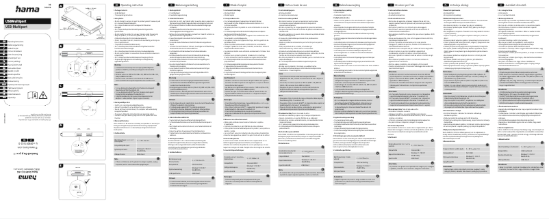 Page 1 de la notice Manuel utilisateur Hama 00200110