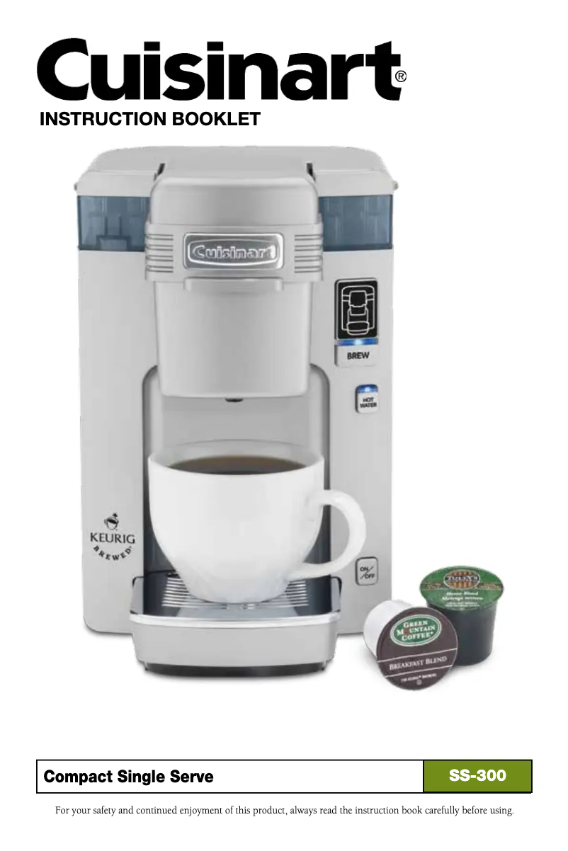 Page 1 de la notice Manuel utilisateur Cuisinart Compact SS-300