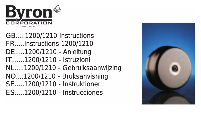 Image de la première page du manuel de l'appareil 1200