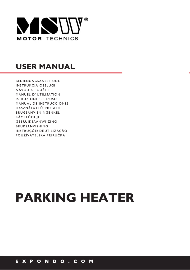 Page 1 de la notice Manuel utilisateur MSW MSW-DPH-01
