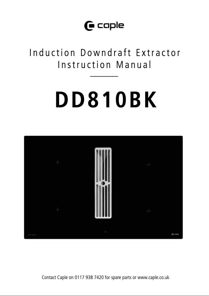 Image de la première page du manuel de l'appareil PLASDD810BK