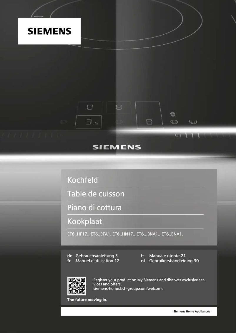 Page 1 de la notice Manuel utilisateur Siemens ET631BFA1E
