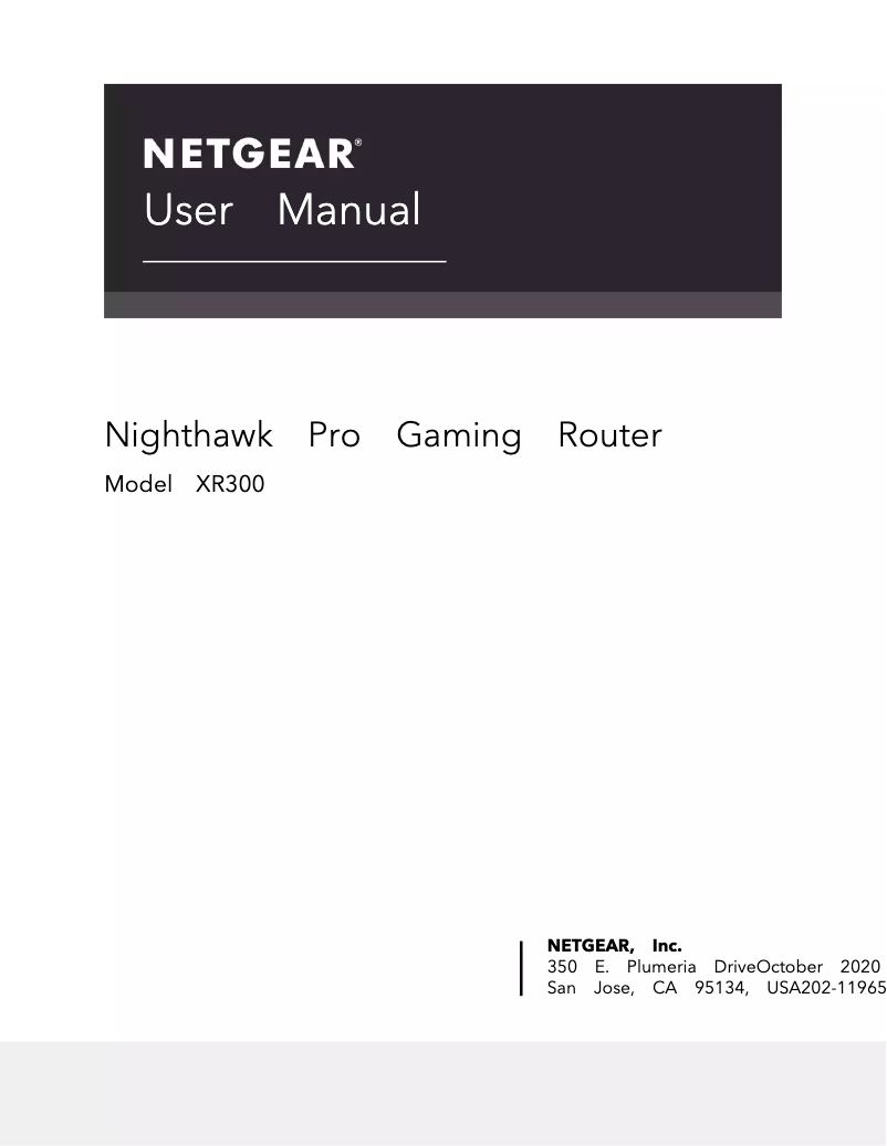 Image de la première page du manuel de l'appareil Nighthawk Pro Gaming XR300