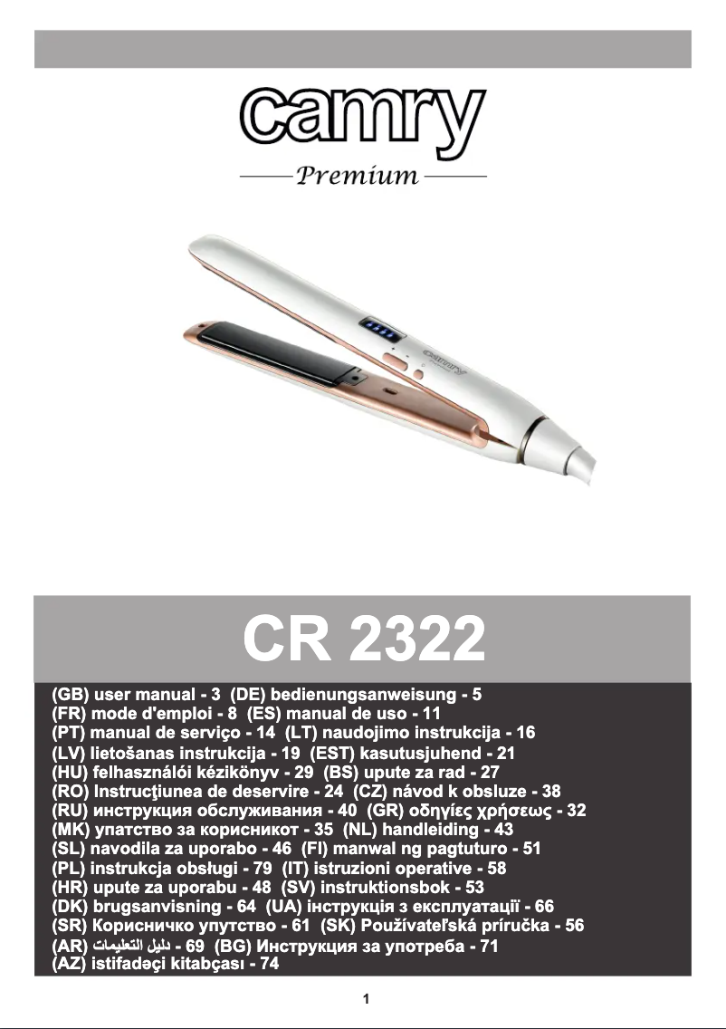 Image de la première page du manuel de l'appareil CR 2322
