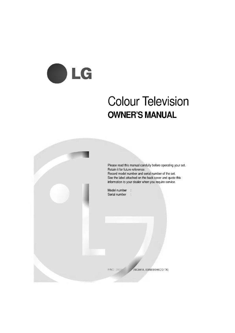 Page 1 de la notice Manuel utilisateur LG CT-29Q20ET