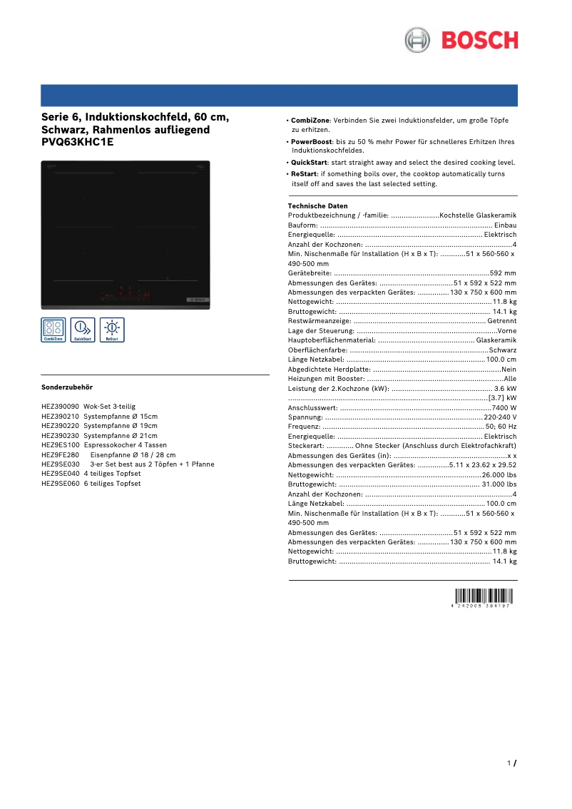 Image de la première page du manuel de l'appareil PVQ63KHC1E