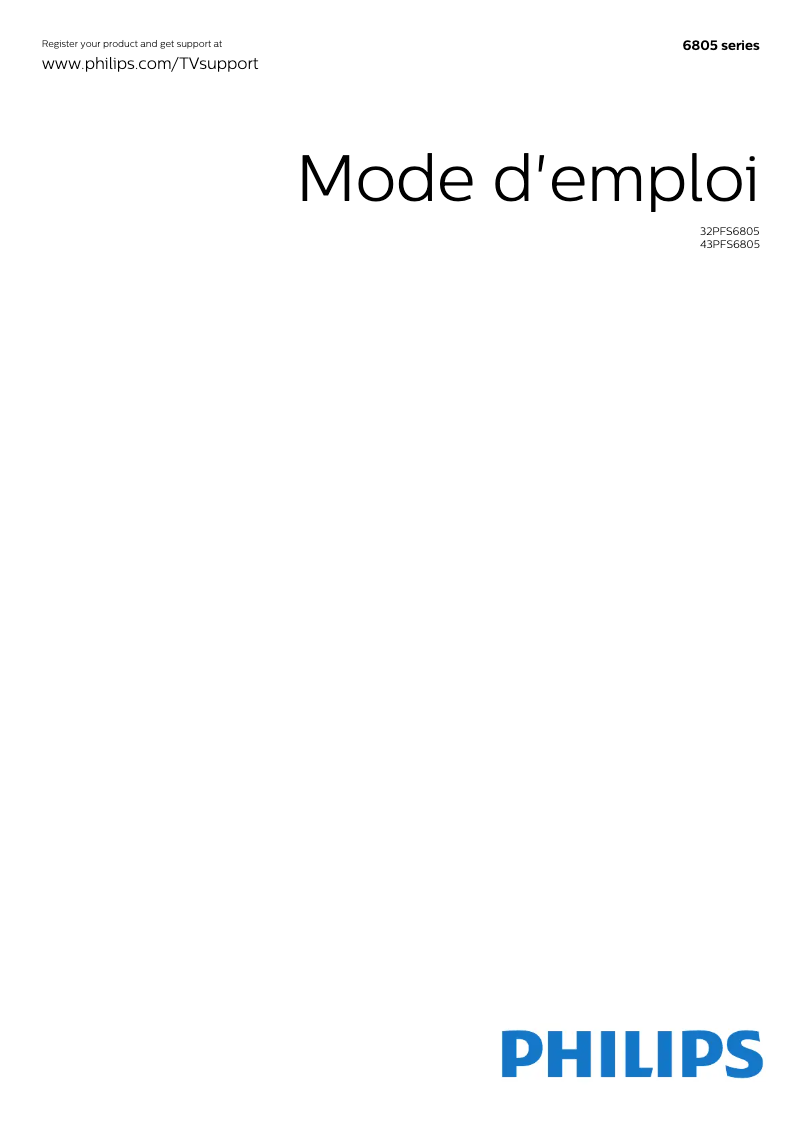 Page 1 de la notice Manuel utilisateur Philips 43PFS6805