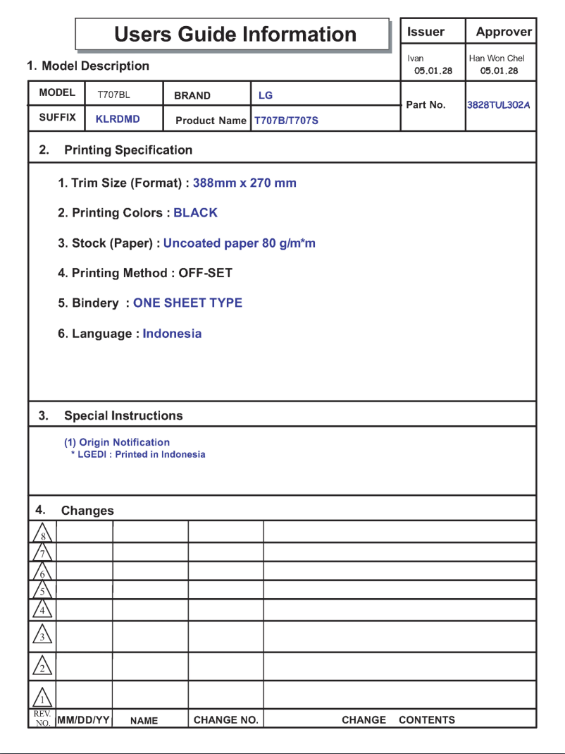 Página 1 del manual Manual de usuario LG T707S