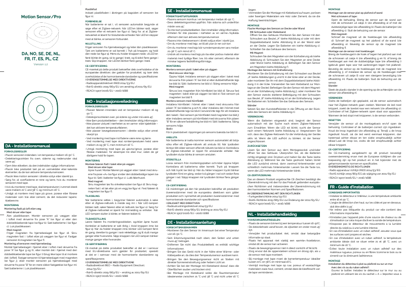 Page 1 de la notice Manuel utilisateur Frient Motion Sensor