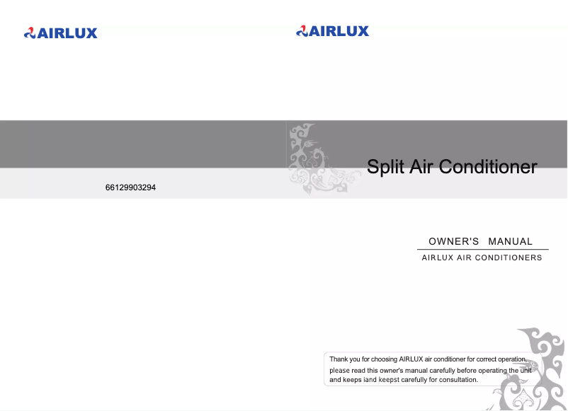 Page n°1 - Manuel utilisateur Airlux YPH-12H-S1