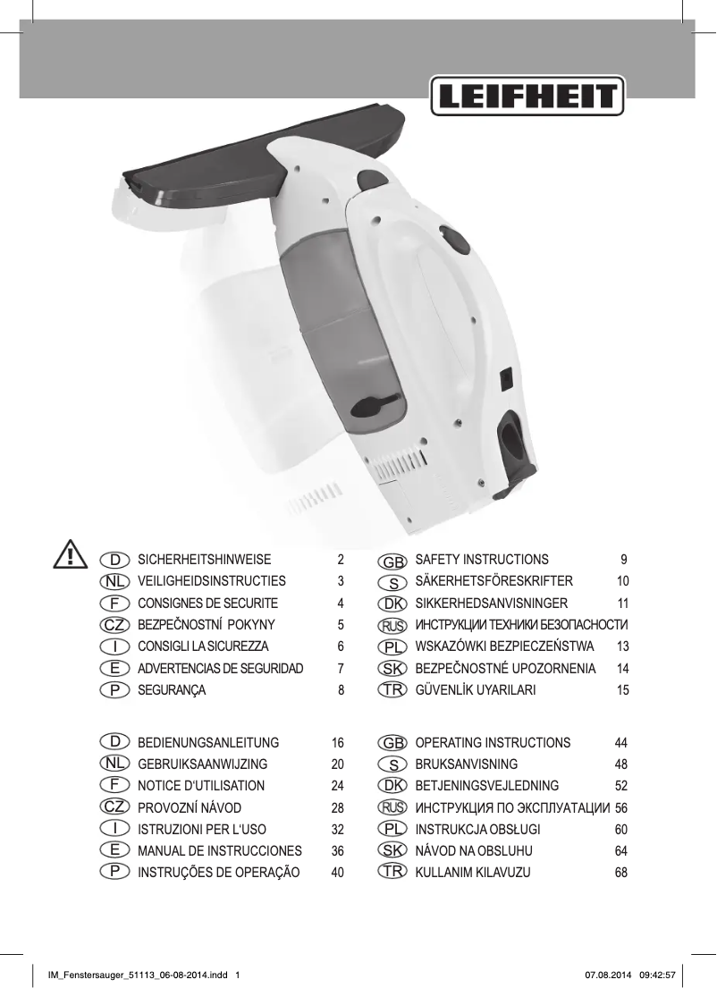 Page 1 de la notice Manuel utilisateur Leifheit 51113