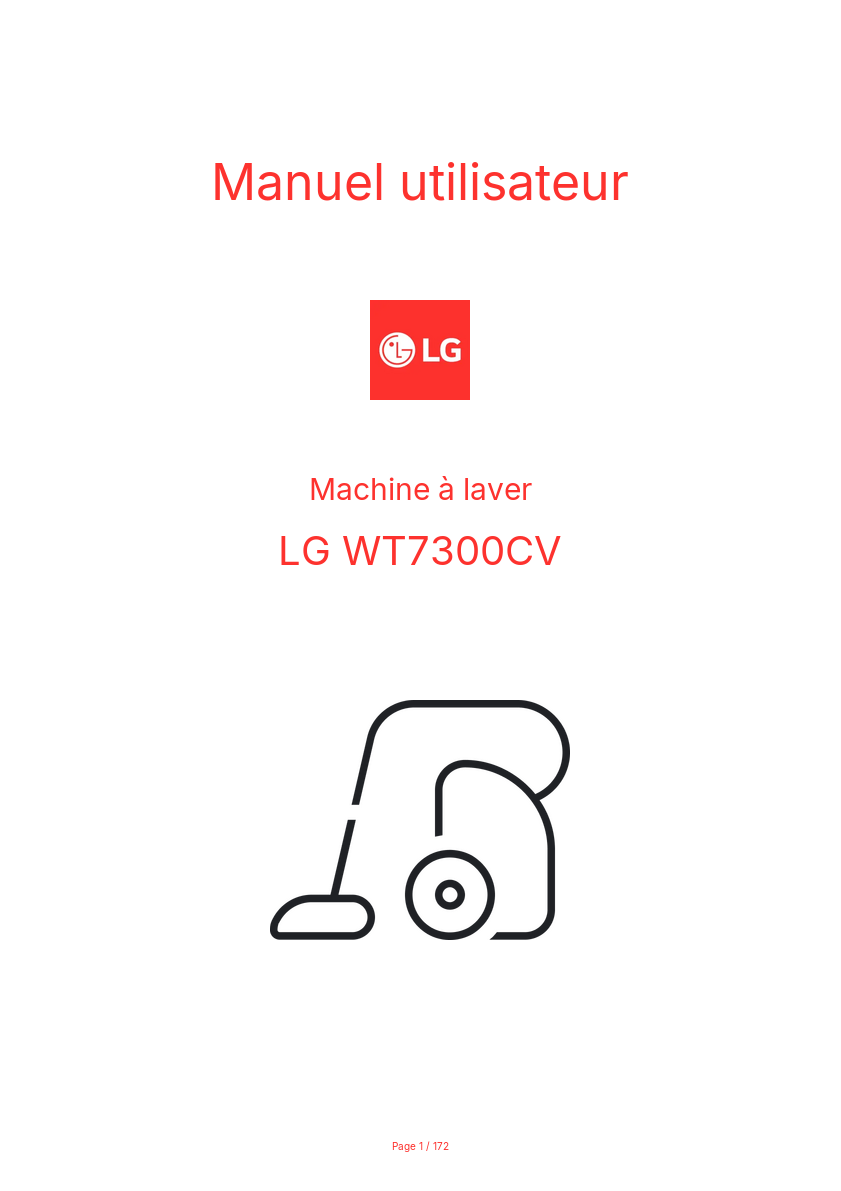 Page n°1 - Manuel utilisateur LG WT7300CV
