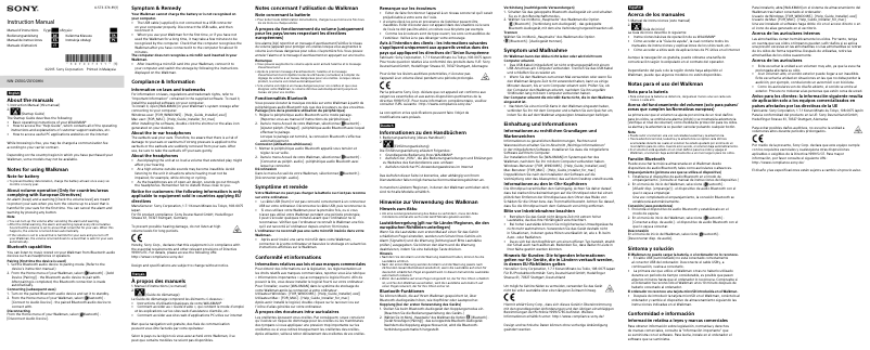 Image de la première page du manuel de l'appareil Walkman NW-ZX100