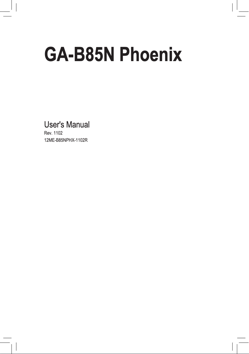 Page n°1 - Manuel utilisateur Gigabyte GA-B85N Phoenix