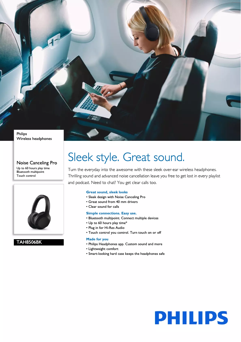 Page n°1 - Brochure Philips TAH8506