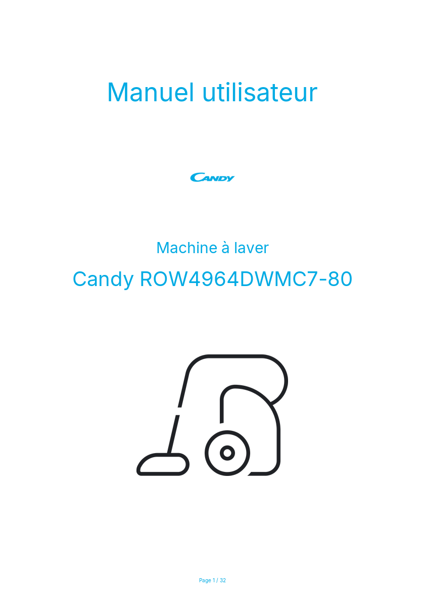 Image de la première page du manuel de l'appareil ROW4964DWMC7-80