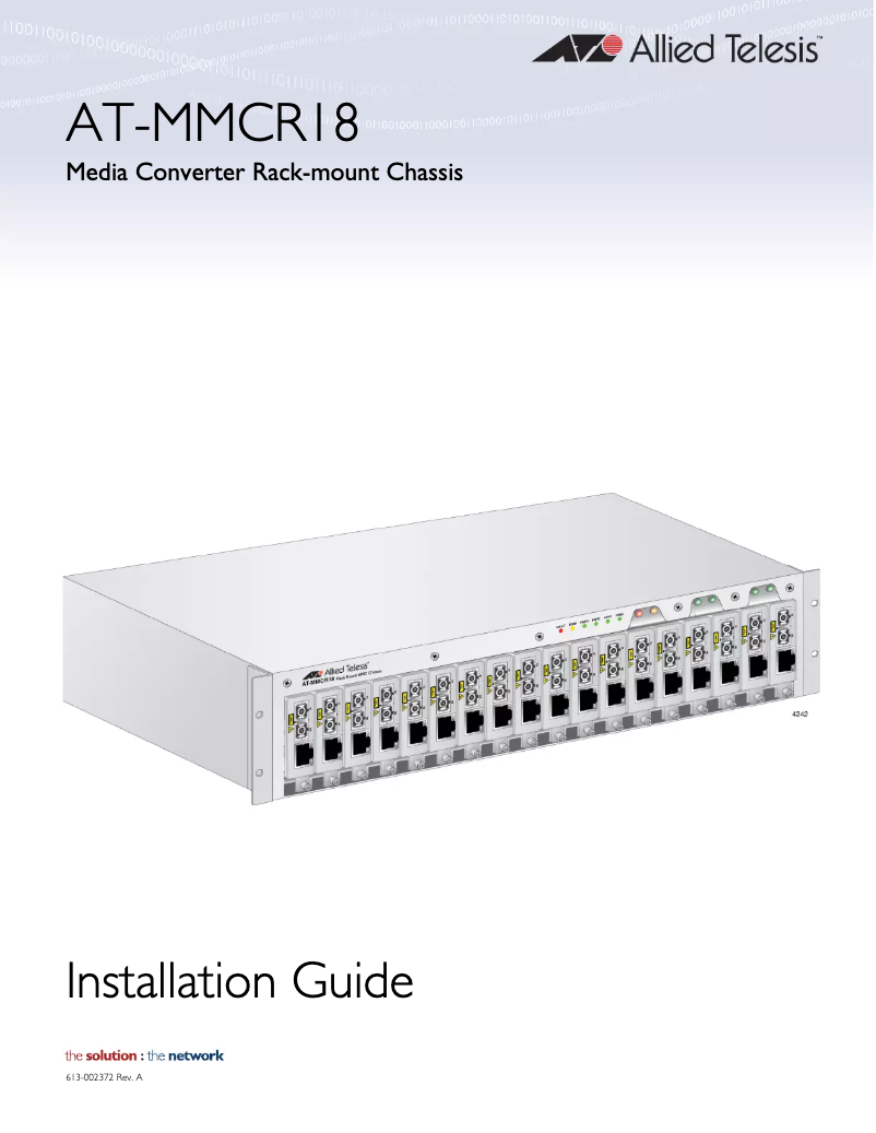 Page 1 de la notice Manuel utilisateur Allied Telesis MMCR18